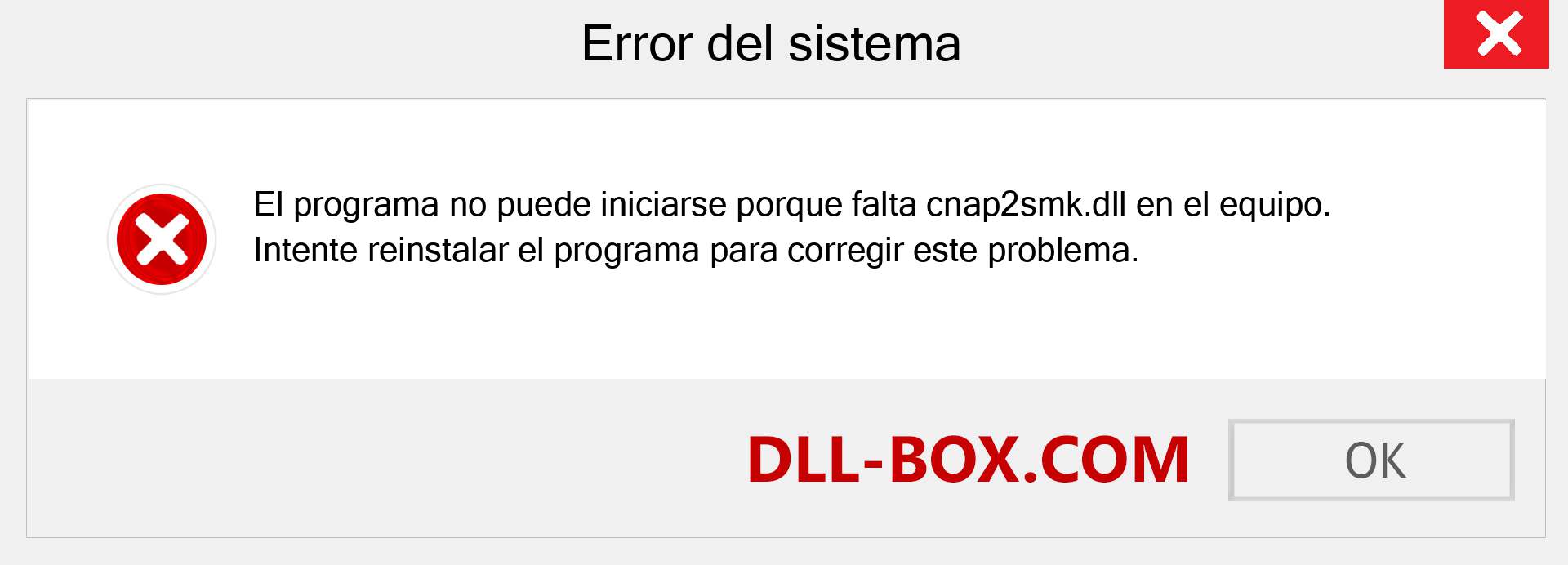 ¿Falta el archivo cnap2smk.dll ?. Descargar para Windows 7, 8, 10 - Corregir cnap2smk dll Missing Error en Windows, fotos, imágenes